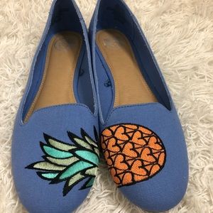 Pineapple Blue Slip On Flats size 9